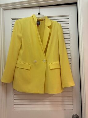 Yellow Double-Breasted Women’s Blazer Jacket